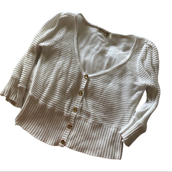 Vintage Guess White Cotton Knit Cardigan Sz XS or Girls XL - Picture 4 of 9